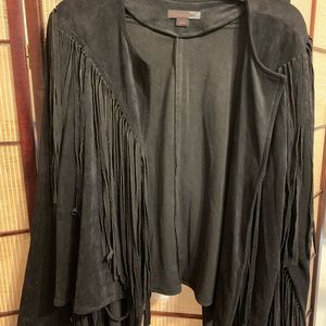 Suede like fringe jacket and pants